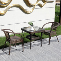 Rattan chair three-piece set balcony table and chair small tea table open-air simple modern leisure courtyard outdoor outdoor rattan combination
