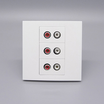 86 Type 3 - bit red and white lotus audio socket panel RCA Six - hole AV lotus audio weldfree wire socket