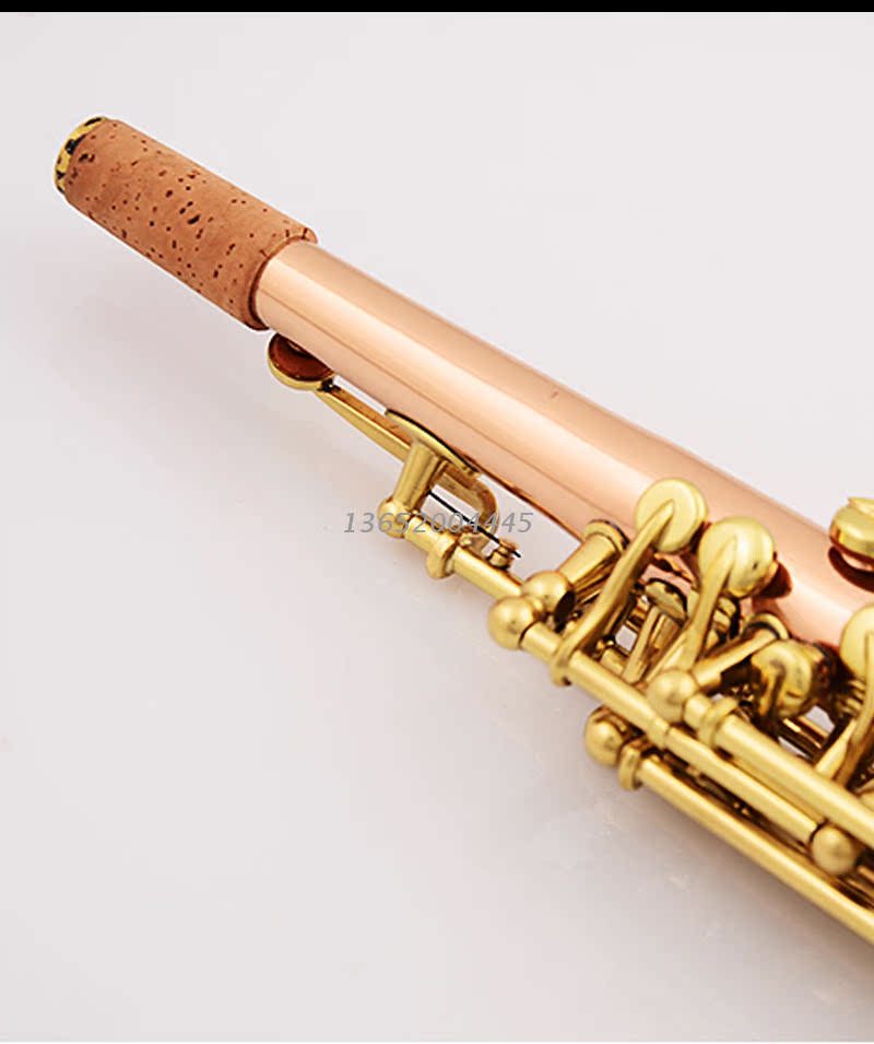 Salma nhạc cụ treble tích hợp tách ống thẳng xuống b ống saxophone có thể điều chỉnh 54 phốt pho đồng đỏ đôi mười một túi - Nhạc cụ phương Tây đàn vĩ cầm