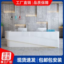 White paint front desk Reception desk Simple modern welcome desk Creative personality beauty salon Hotel bar cashier