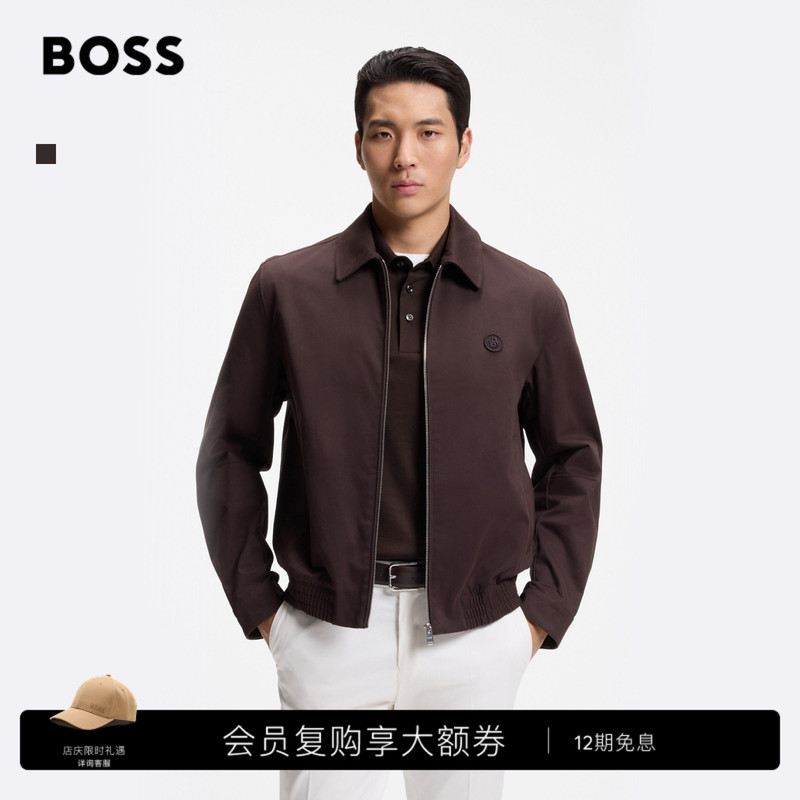 【Silk-Like Cotton】Boss 26 New Men's Executive Business Casual Double B Logo Versatile Zipper Jacket 【Silk-Like Cotton】Boss 26 New Men's Executive Business Casual Double B Logo Versatile Zipper Jacket