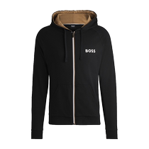 (100% Cotton) BOSS Mens Fall 2024 New Logo Details Decorated Terry Bra Zip Hooded Sweatshirt