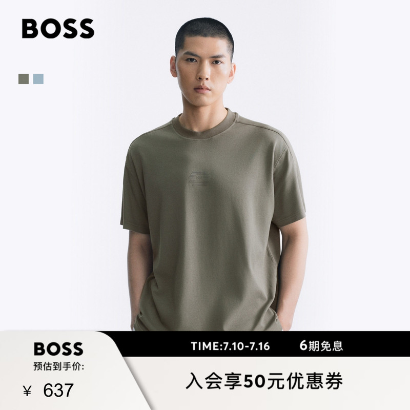 [100% Cotton] Boss 26 Summer New Style Men's and Women's Casual Art Pattern Logo Double-Sided Cotton Short-Sleeved T-Shirt