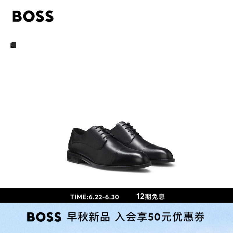 Boss Men's 2026 Autumn New Leather Derby Shoes with Closed Toe Boss Men's 2026 Autumn New Leather Derby Shoes with Closed Toe