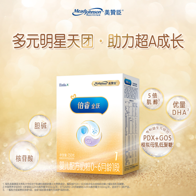 Mead Johnson milk powder Platinum Rui Quanyue 150g 1 stage newborn baby milk powder period official website pre-sale