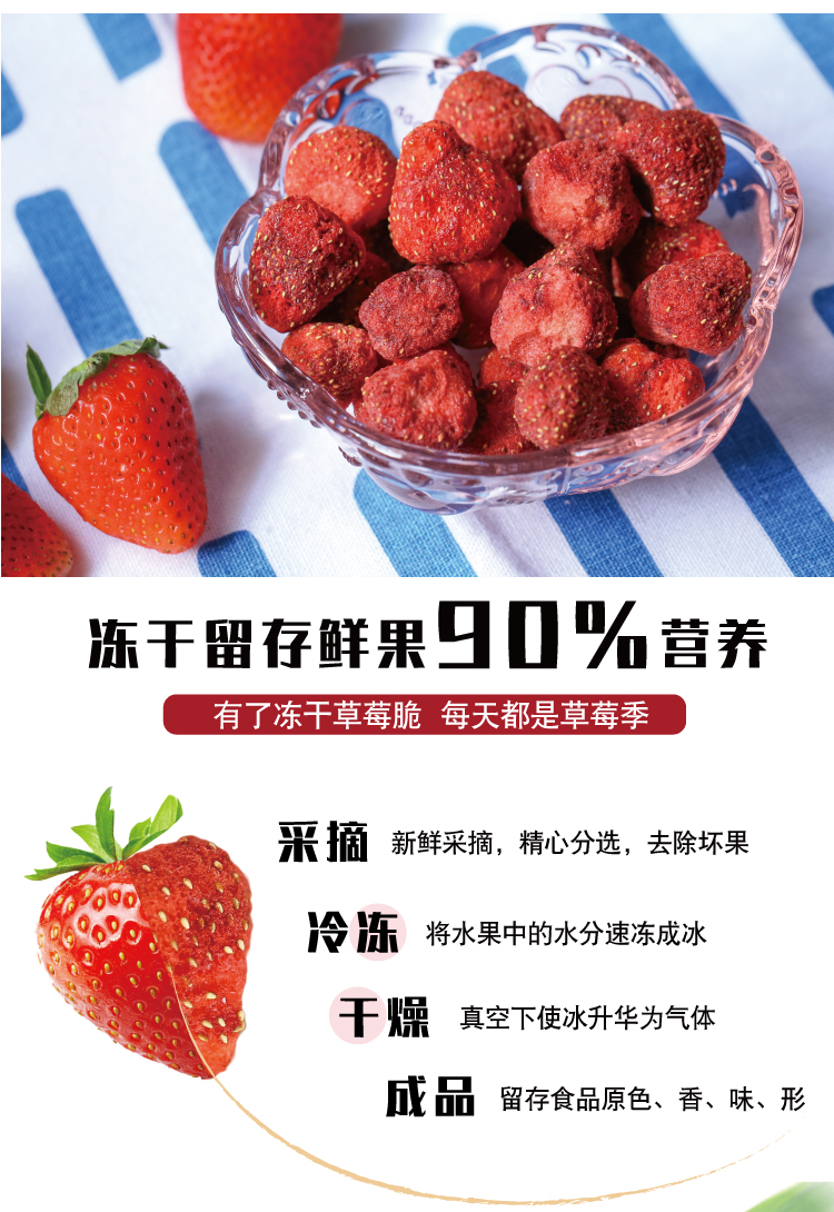 Dâu tây đông lạnh dâu tây sấy khô trái cây khô dành cho bà bầu dành cho trẻ em văn phòng ăn nhẹ buổi chiều trà 25g [吉吉 百货] - Thiết bị sân khấu đèn led 7 màu nháy theo nhạc