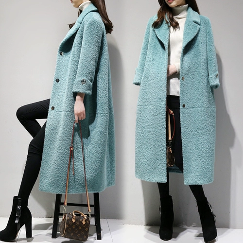 Бархатная длинная демисезонная куртка, золотое бархатное пальто, средней длины, 2018, в корейском стиле, увеличенная толщина