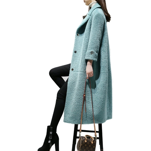 Бархатная длинная демисезонная куртка, золотое бархатное пальто, средней длины, 2018, в корейском стиле, увеличенная толщина