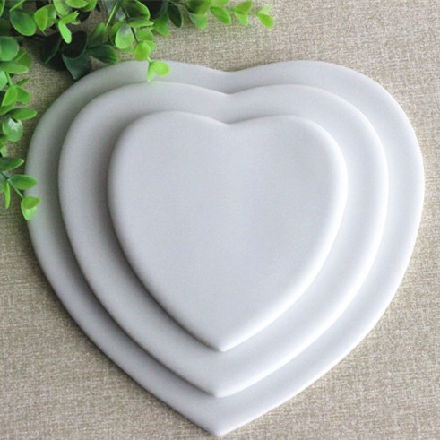 Jingdezhen porcelain plate high white mud chicken heart-shaped porcelain plate white tire ceramic tile can be customized printing painting firing photos