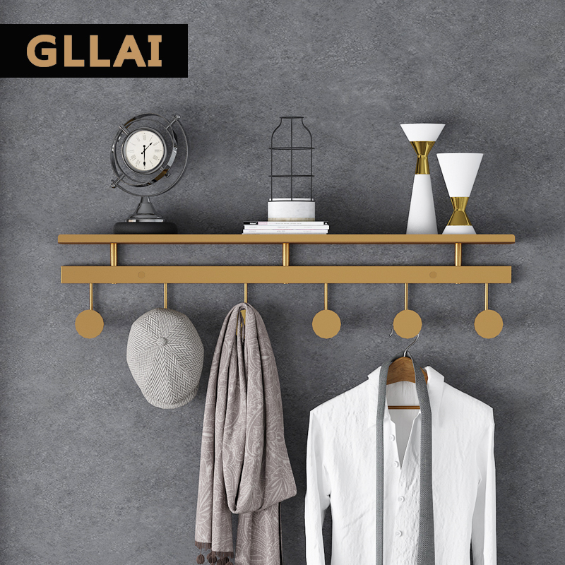 Italian light luxury bedroom wall cap wall hanging living room door door porch hanging clothesBathroom towel shelf