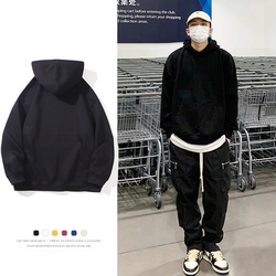 Hooded Loose Street Style National Trend ins Autumn and Winter Jacket Solid Color Student Hoodie Unisex Autumn Couple Jacket