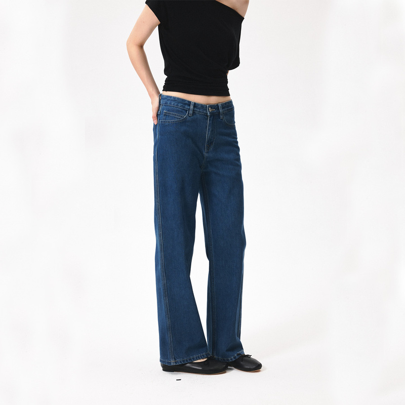 Ycore 004 Retro Cotton Indigo Mid-Low Waist Straight-Leg Jeans