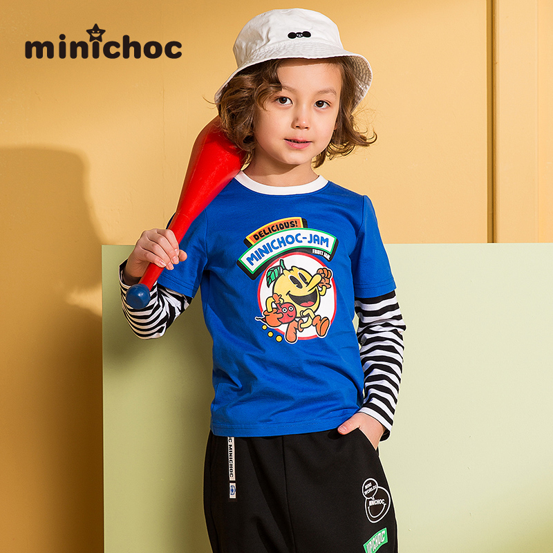 Minichoc trẻ em mới cho trẻ em đáy T-shirt dài tay ở phù hợp với phong cách thời trang trẻ em lớn của.