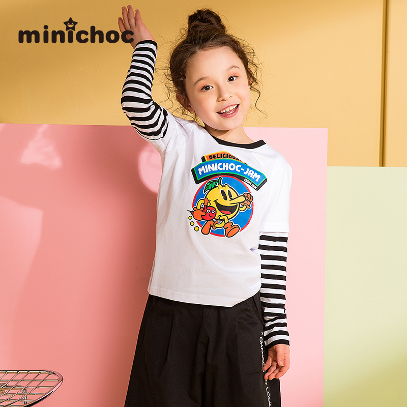 Minichoc trẻ em mới cho trẻ em đáy T-shirt dài tay ở phù hợp với phong cách thời trang trẻ em lớn của.