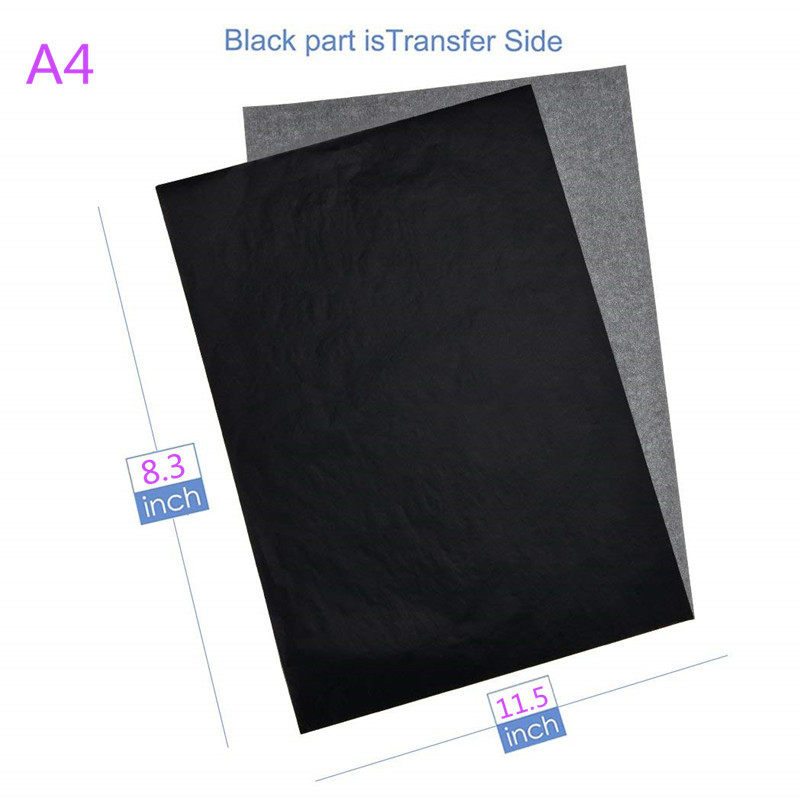 Graphite Carbon Paper Black Blue Carbon Paper Single-Sided A4 Tracing Paper 9X 13inch Clear Writing for Drawing and Tracing