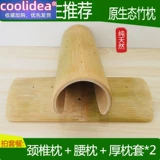 coolidea Заманчивый полукруглый шейный позвоночник натуральный бамбуковый шейный позвоночник Специальная твердая подушка цилиндрическая подушка с твердым деревом U