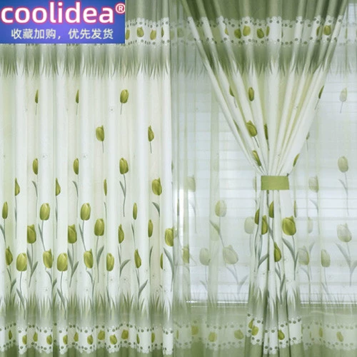 Зеленая свежая легкая и тонкая ткань для гостиной, делается под заказ