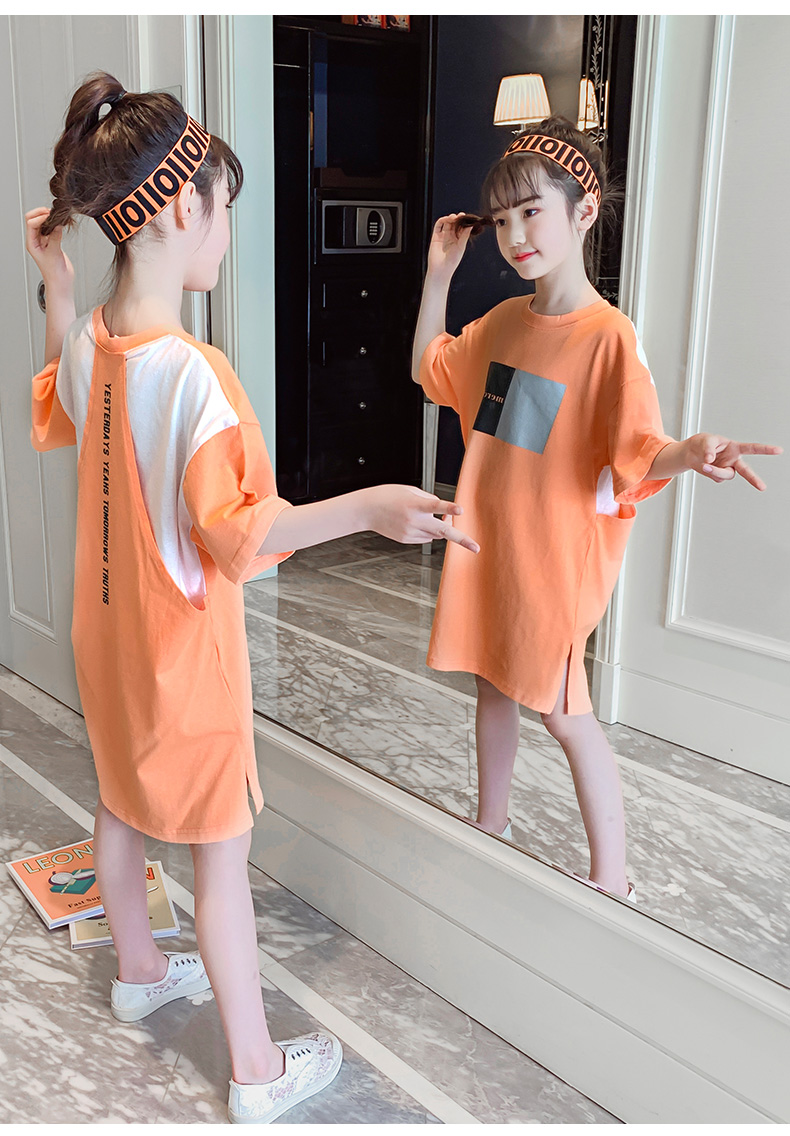 Váy ngắn tay cho bé gái Váy mùa hè 3 đến 4 3 5 4 6 5 7 8 8 10 9-10 tuổi Trẻ em mặc Váy bé gái - Váy đồ len cho bé