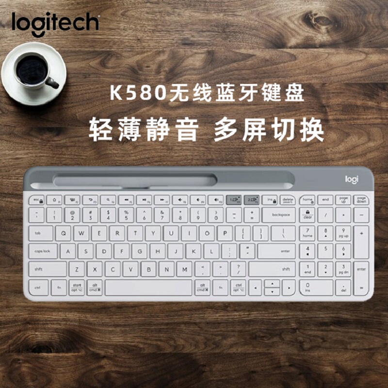 Logitech K580 Wireless Bluetooth Keyboard Ultra-Thin Silent Portable Office Home Laptop Desktop Dual Mode