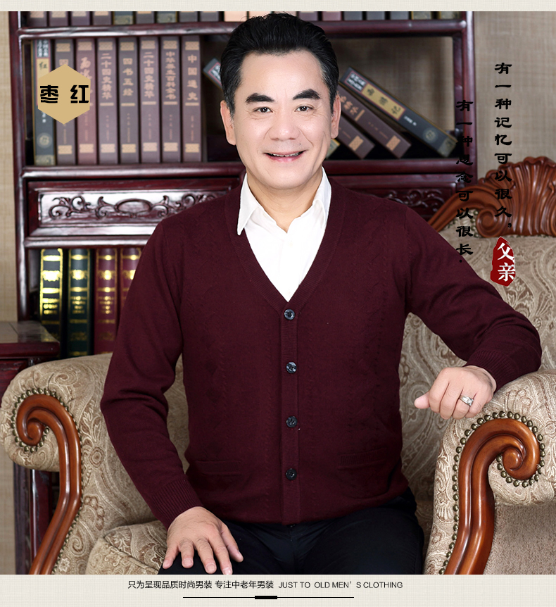 Áo len nam trung niên trở lên - Cardigan áo thun nam