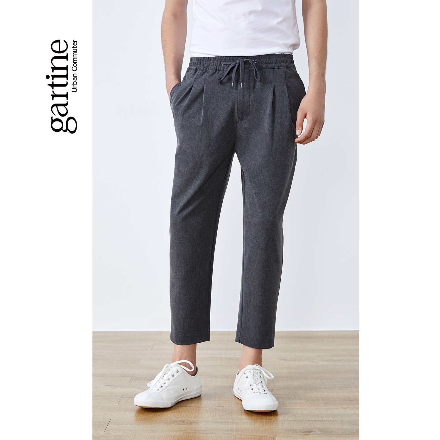 Quần Casual Saatiny nam 2020 mùa xuân Trend Vẽ Nine-Point Suit quần Slim Straight Drop-Sense Tiny quần.