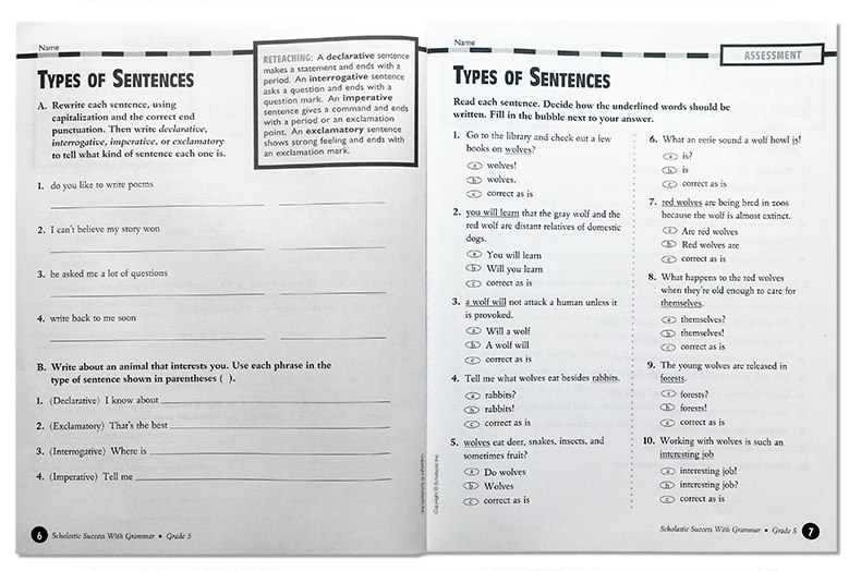 美國小學五年級英語語法練習冊學樂英語教材英文原版scholastic Success With Grammar 5 露天市集 全台最大的網路購物市集