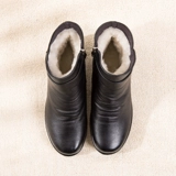 Зимние удерживающие тепло туфли для матери, нескользящие короткие сапоги для кожаной обуви, для среднего возраста, большой размер, мягкая подошва