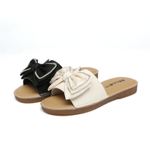 Cool Drag Woman 2022 Summer New Fashion comfort Butterfly knot Water drill Low heel Anti-slip bottom lined with slippers