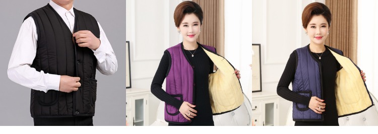Mùa thu đông trung thu cotton nữ vest cỡ lớn áo ấm mẹ già cộng với áo nhung dày thời trang u40