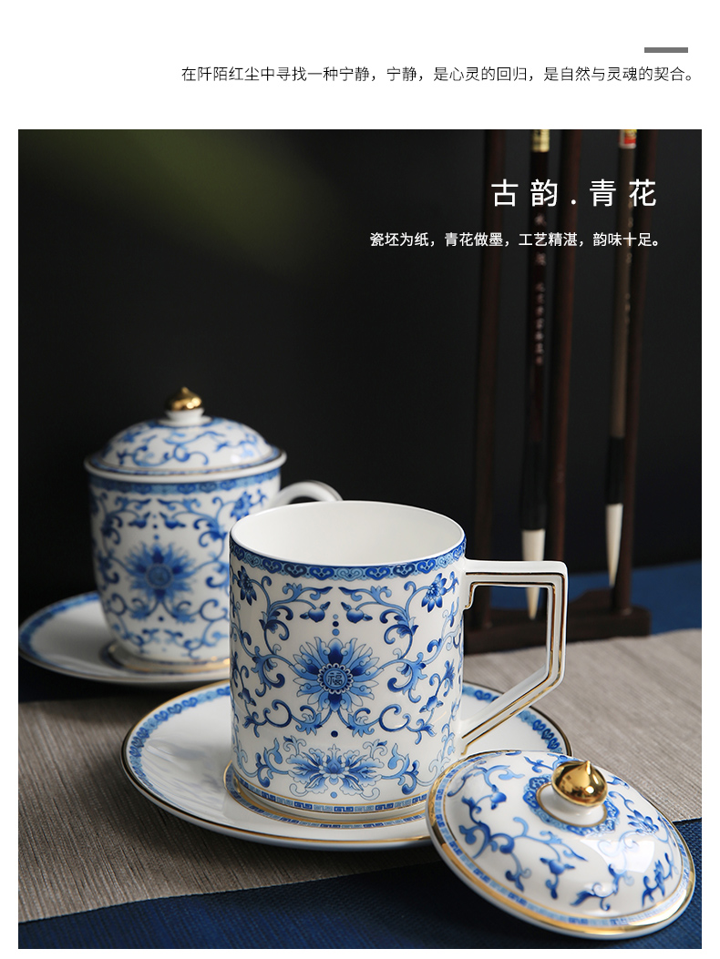 Gaochun ceramics colored enamel paint ipads porcelain cup yuquan 】 【 Chinese wind modern palace longfeng for cup