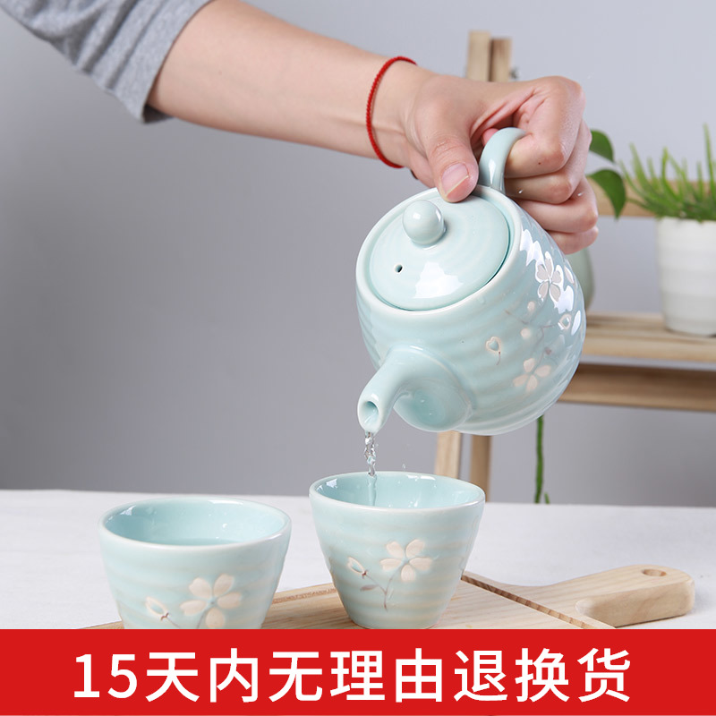 "Sakura" yuquan 】 【 Chinese tea set ceramic teapot teacup creative hand - made the home office