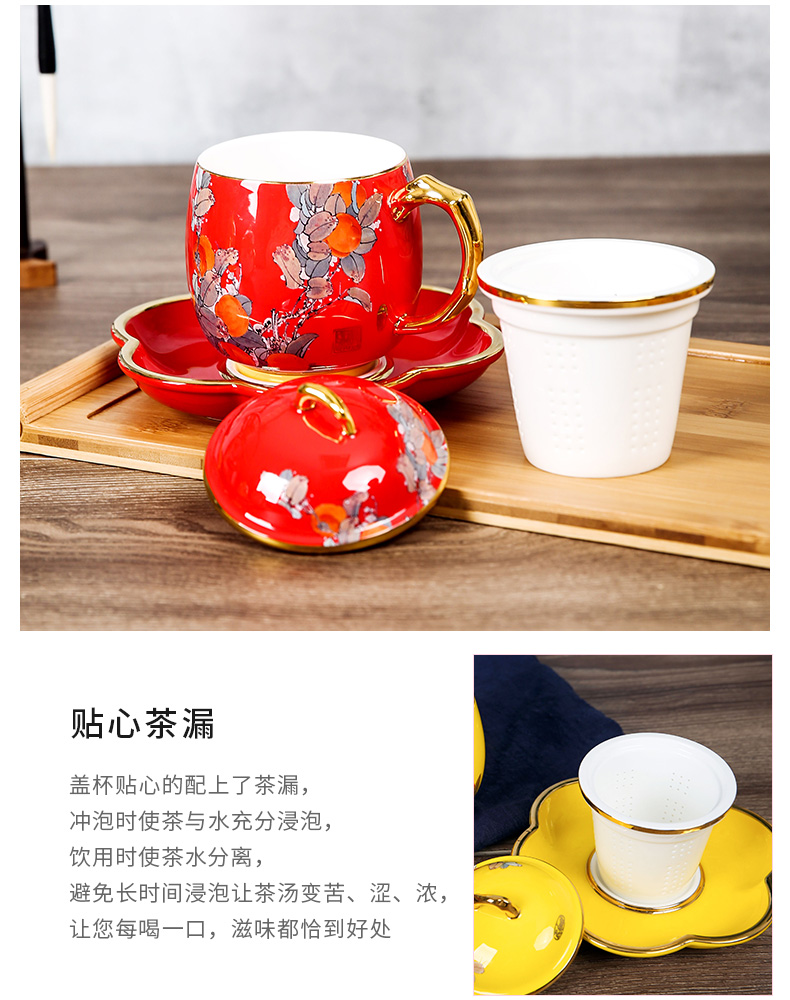 Gaochun ceramics ipads China tea set suit high - end gift teapot filter manually paint Chinese wind