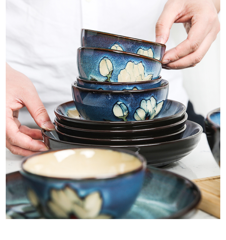 Xin LAN yuquan 】 【 Korean rice bowls with a single large soup bowl rainbow such use ceramic tableware dish dish dish soup plate