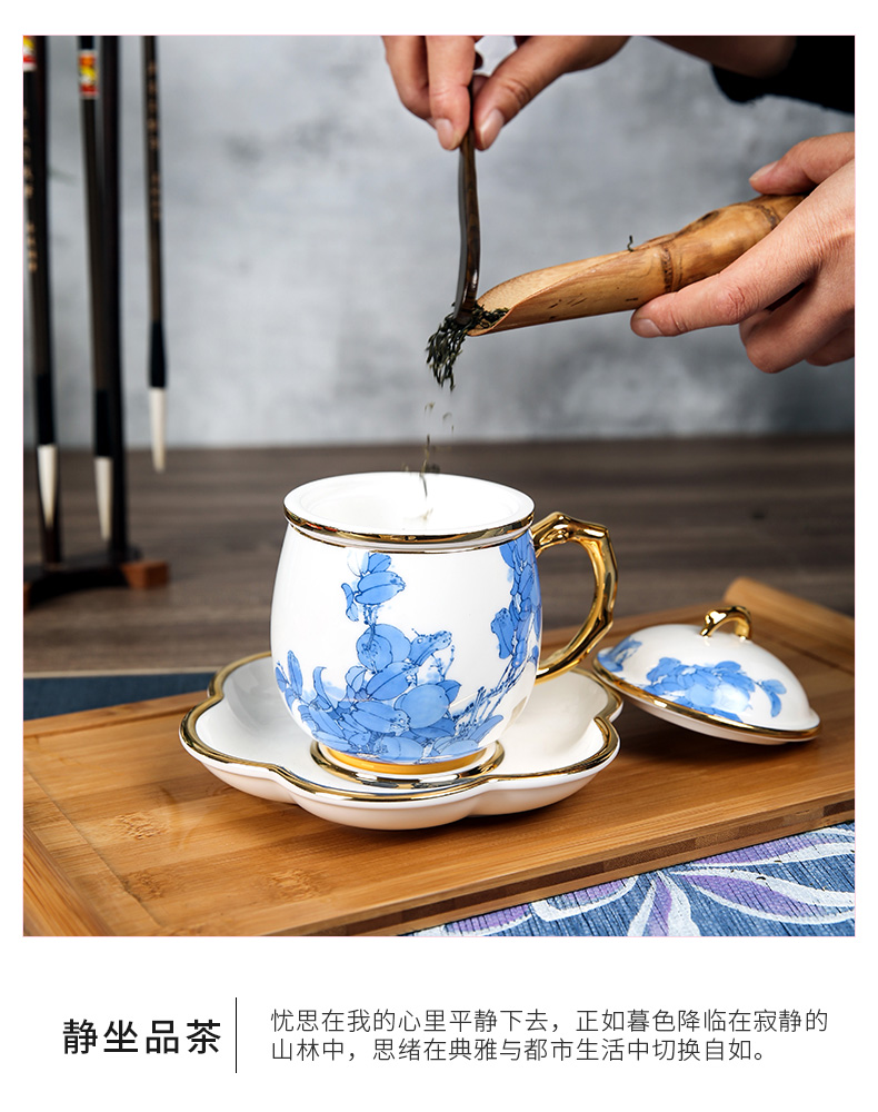 Gaochun ceramics ipads China tea set suit high - end gift teapot filter manually paint Chinese wind