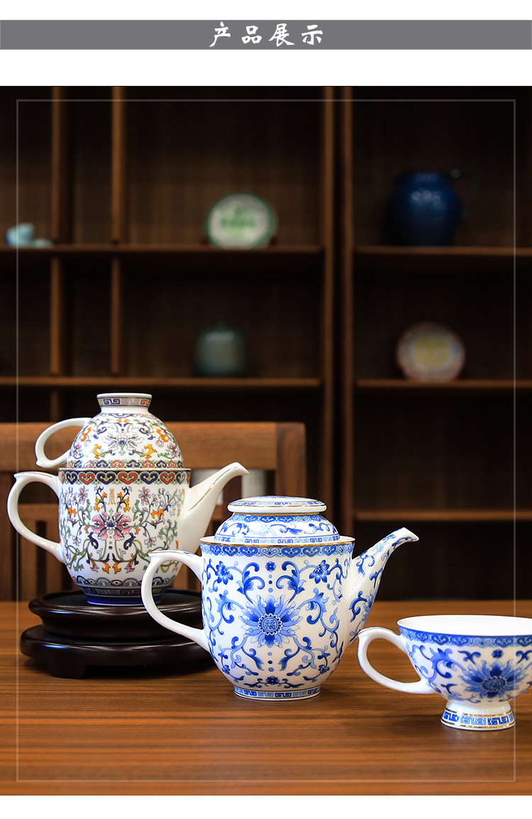 Gaochun ceramics bowl and peaceful yuquan 】 【 set colored enamel craft exquisite gift box
