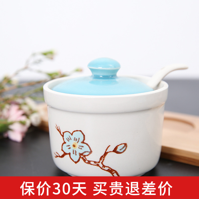 Kitchen ceramic may find yuquan 】 【 flavor pot suits for seasoning box of creative household necessities European style