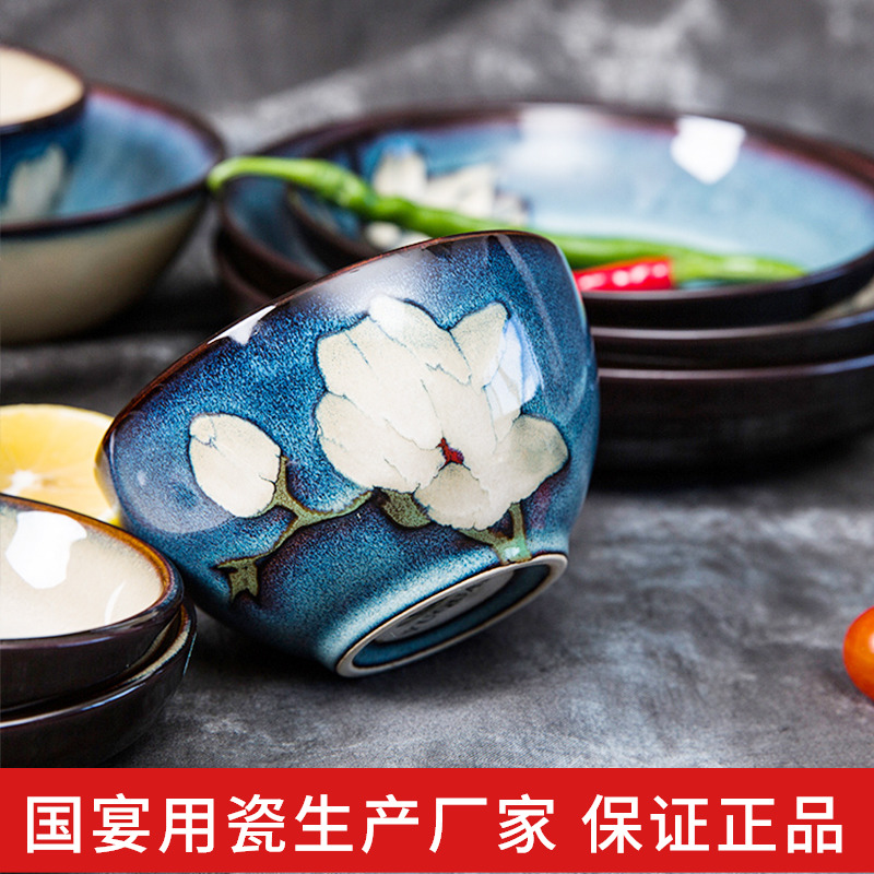 Xin LAN yuquan 】 【 Korean rice bowls with a single large soup bowl rainbow such use ceramic tableware dish dish dish soup plate