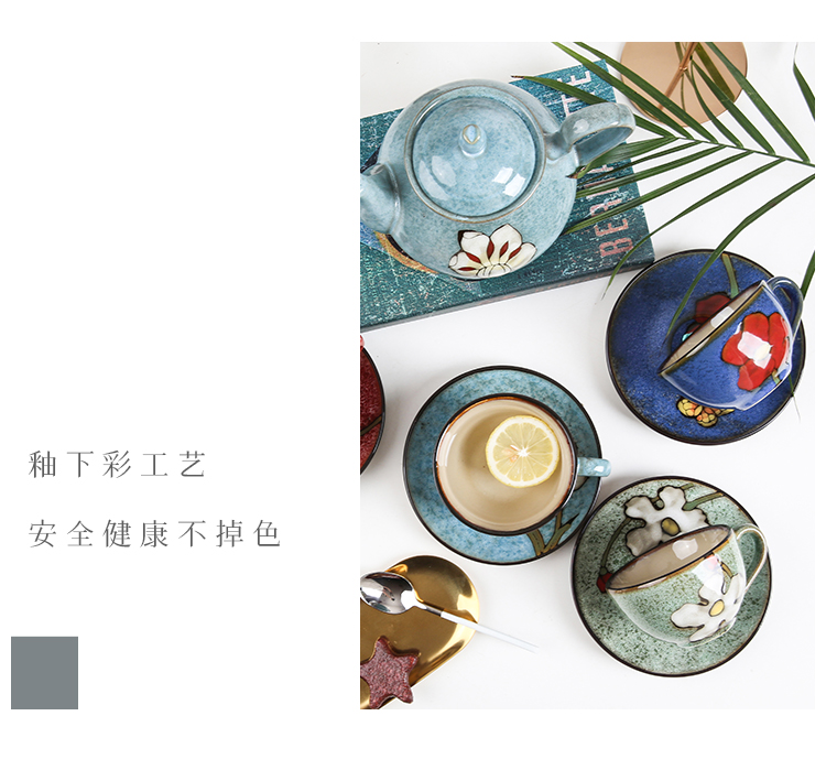 Korean yuquan 】 【 hand - made ceramic coffee cup suit European contracted export water cup restoring ancient ways