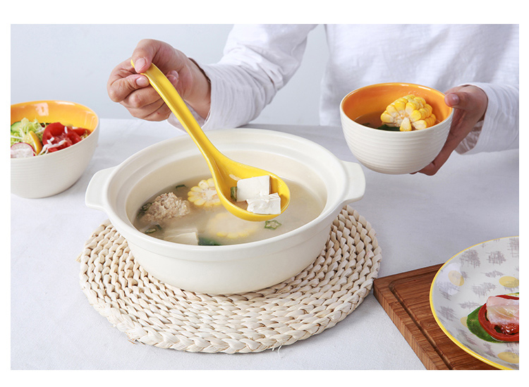 Setting sun creative yuquan 】 【 Korean dishes tableware suit Chinese ceramic dishes under the glaze color home plate