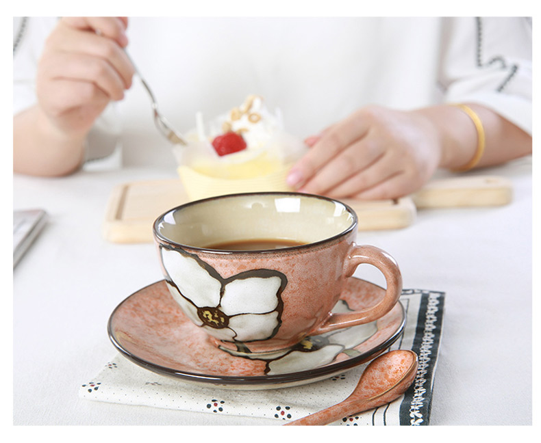 [Yuquan] Ly cà phê gốm vẽ tay phong cách Hàn Quốc đặt ly phong cách châu Âu đơn giản retro xuất khẩu - Cà phê bình pha cà phê moka điện