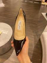 AB US buys JIMMY CHOO JC commuted black paint leather points high heels AGNES 8 5cm