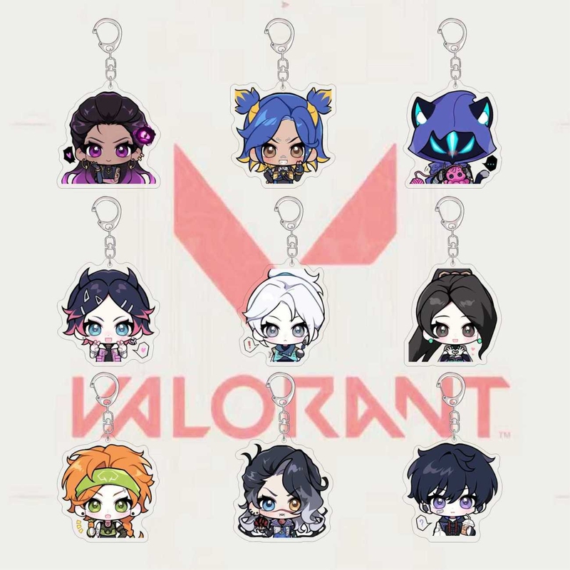 Valorant Game Merchandise Keychain Cute Q-Version Reyna Neon Twilight Butterfly Sage Cartoon Backpack Pendant