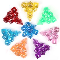 Transparent DICE Multi-sided dice 7 pieces running group board game dnd4 faces 6 8 10 12 20 faces color COC tribal table