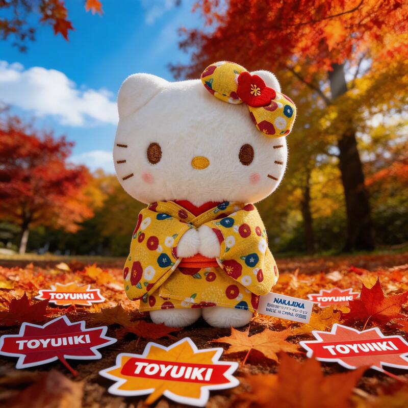 Toyuki Japan Kyoto Limited Edition Autumn Yellow Kimono Kt Plush Bag Pendant Doll Gift for Girls