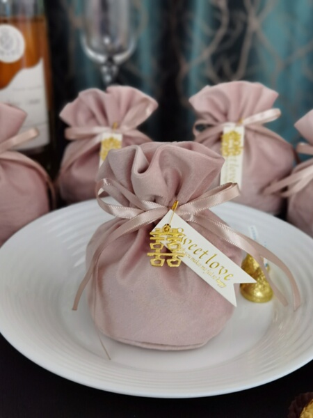 European round Velvet Cloth Wedding Festival Wedding Candy Bag
