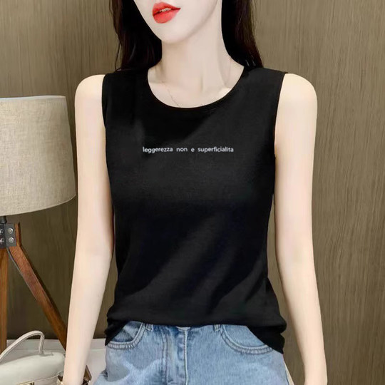 European Station 2026 Summer New Slim-Fit Pure Cotton Printed Camisole for Women, Large Size Trendy Top