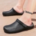 Dép nam mùa hè mới dép nam lỗ giày nam bên ngoài mang dép giải trí baotou dép đi biển - Sandal Sandal