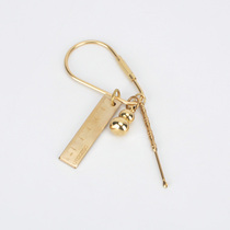 Nordic minimalist brass water drop keychain gold handmade key ring mens and womens car key ring retro