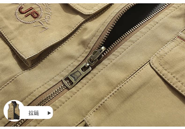 Áo vest hai mặt ngoài trời chụp ảnh nam câu cá vest nhiều túi mùa thu và mùa đông giải trí vest vest cotton áo khoác mùa hè nam