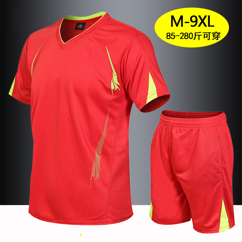 Sports Suit Men's Summer Quick-Drying Shorts Short-Sleeved Running Basketball Football Game Training Suit Two-Piece Set with Printing Sports Suit Men's Summer Quick-Drying Shorts Short-Sleeved Running Basketball Football Game Training Suit Two-Piece Set with Printing